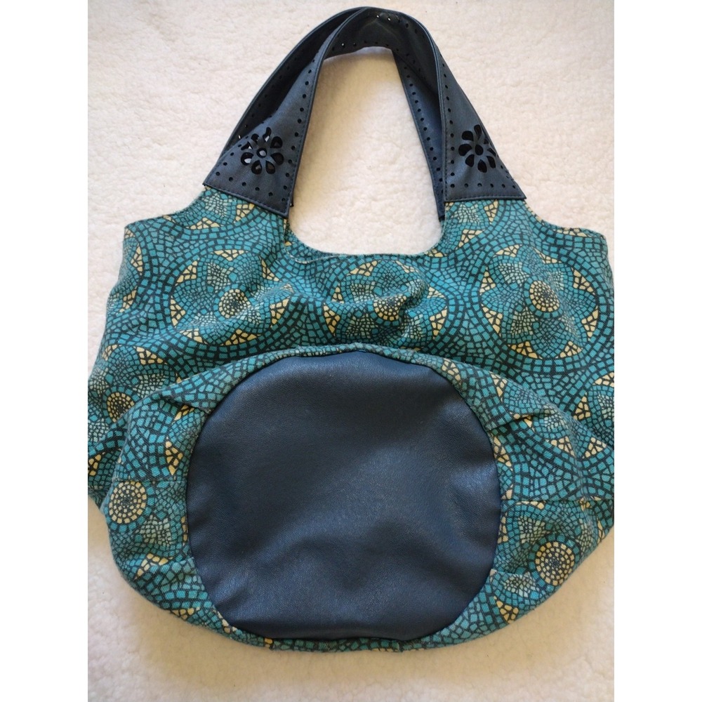Xhilaration Shoulder Bag Woman's Medium Blue Boho Geometric‎  Faux Leather Strap - Picture 4 of 9